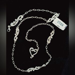 Brighton Silver Heart-Link Women's Belt Chain - Size M